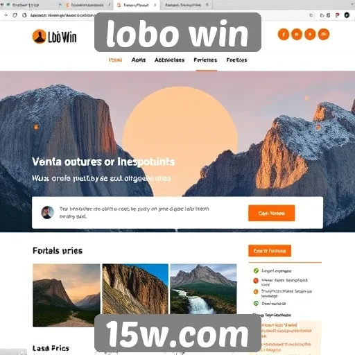 Análise da interface do usuário no site lobo win